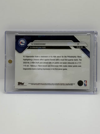 2025 Topps NOW VJ Edgecombe 34 Points Sets 76ers Rookie Record In NBA Debut #11