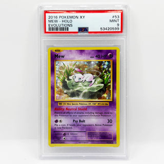 2016 Pokemon XY Mew Holo Evolutions PSA Mint 9