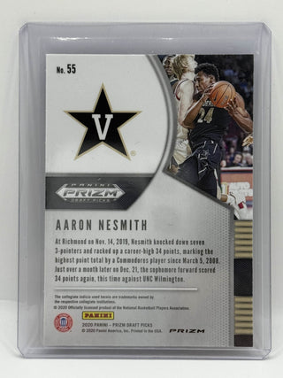 2020 Panini Prizm Draft Picks Aaron Nesmith Red Cracked Ice RC - No. 55