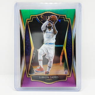 2020-21 Panini Select Premier Level LeBron James Green White Purple Prizm - No. 113