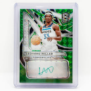 2023-24 Panini Spectra Aspiring Leonard Miller Rookie Auto Green 30/50