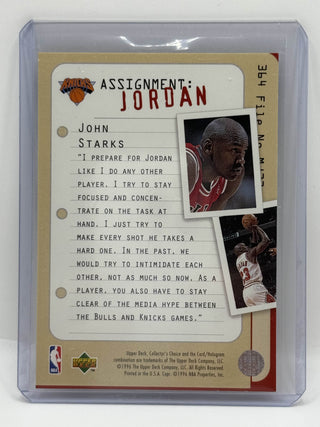 1996 Upper Deck Collectors Choice John Starks Assignment: Jordan - No. 364