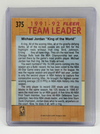 1991-92 Fleer Team Leader Michael Jordan - No. 375