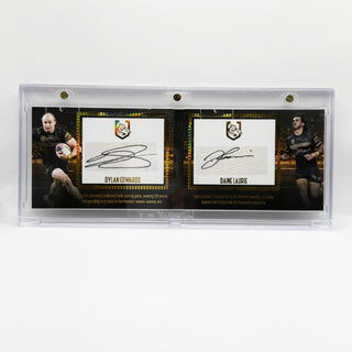 2025 NRL Elite USA Edition Dylan Edwards & Daine Laurie Dual Signature Booklet + Redemption Card 07/40 #VRS 3/5