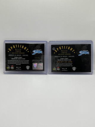 2025 CA Traders Spotlight Jersey Patch Gold Ollie Pope + Redemption Card 17/70 #SG 01/08