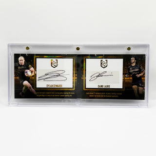 2025 NRL Elite USA Edition Dylan Edwards & Daine Laurie Dual Signature Booklet + Redemption Card 22/40 #YRS 3/5