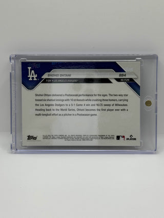 2025 Topps NOW NLCS Shohei Ohtani Game For The Ages: 10 Ks And 3 HRs Seal MLB Lore #884