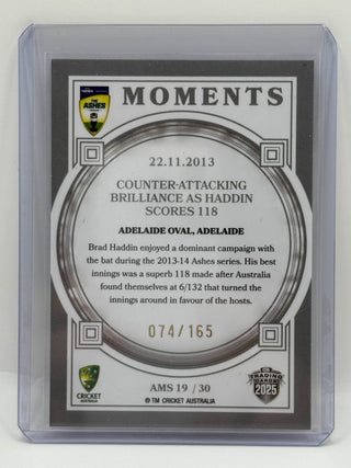 2025 Cricket Australia Traders The Ashes Moments Silver Brad Haddin 074/165 #AMS 19/30