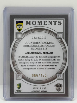 2025 Cricket Australia Traders The Ashes Moments Silver Brad Haddin 066/165 #AMS 19/30