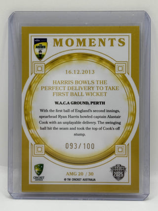 2025 Cricket Australia Traders The Ashes Moments Gold Ryan Harris 093/100 - AMG 20/30
