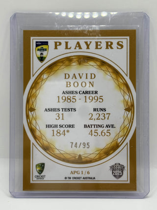 2025 Cricket Australia Traders The Ashes Players Gold David Boon Case Card 74/95