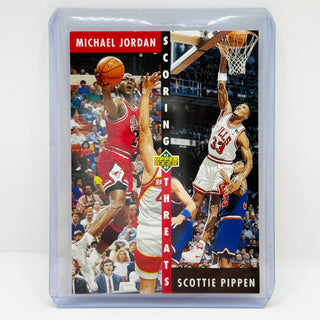 1992-93 Upper Deck Scoring Threats Michael Jordan & Scottie Pippen - No. 62