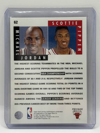 1992-93 Upper Deck Scoring Threats Michael Jordan & Scottie Pippen - No. 62
