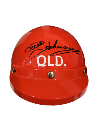 Dick Johnson Signed Replica 1980-81 Race Helmet w/ Display Case & COA
