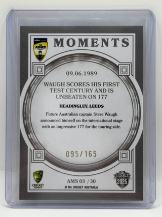 2025 CA Traders The Ashes Moments Silver Steve Waugh 095/165 #AMS 03/30