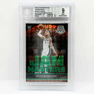 2023-24 Panini Mosaic Jam Masters Victor Wembanyama Green Mosaic Rookie BGS Mint 9