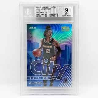 2021-22 Hoops City Edition Ja Morant Artist Proof Gold Holo 01/10 BGS Mint 9