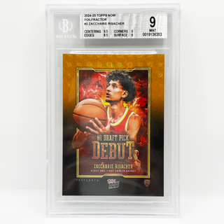 2024-25 Topps Now Zaccharie Risacher Foilfractor Rookie 1/1 BGS Mint 9
