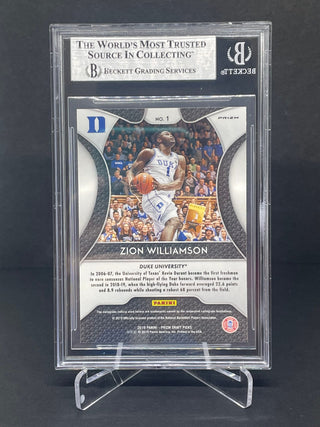 2019-20 Panini Prizm Draft Picks Pink Pulsar Prizm Zion Williamson BGS NM-MT 8