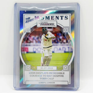 2025 CA Traders The Ashes Moments Silver Nathan Lyon Displays Incredible Courage To Bat Despite Torn Calf 071/165 #AMS 28/30