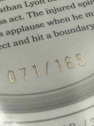 2025 CA Traders The Ashes Moments Silver Nathan Lyon Displays Incredible Courage To Bat Despite Torn Calf 071/165 #AMS 28/30