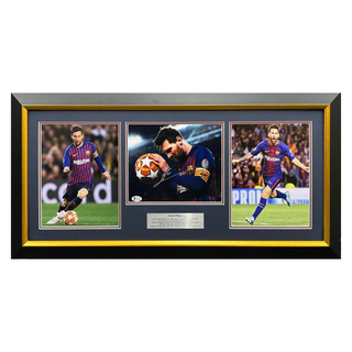 Lionel Messi Signed FC Barcelona Photo Collage Framed - BAS