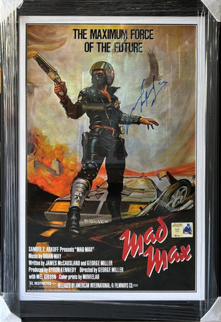 Mel Gibson Signed 1979 Mad Max 24" X 36" Movie Poster Framed