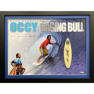 Mark Occhilupo Hand Signed Limited Edition Mini Surfboard Framed