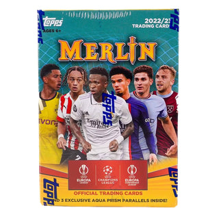 2022-23 Topps UEFA Club Competitions Merlin Chrome Soccer 8-Pack Blaster Box