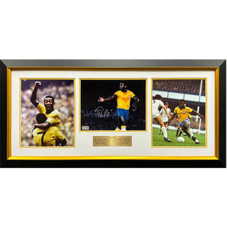 Edson Pele Hand signed Collage Beckett Witnessed framed