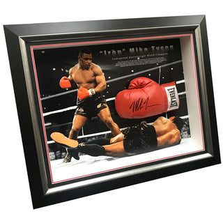 Iron Mike Tyson Signed Everlast Boxing Glove Framed