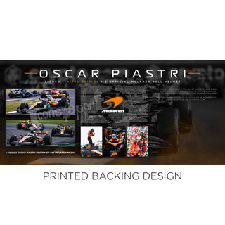 Oscar Piastri Signed 1:2 Official Bell Mini Helmet & 1:18 MCL60 Display Case – Limited Edition