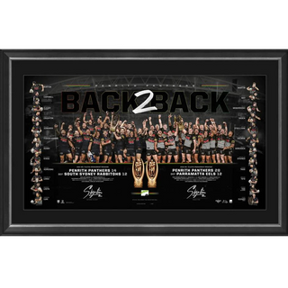 Nathan Cleary and Isaah Yeo 2022 Premiers Dual Signed Lithograph Framed