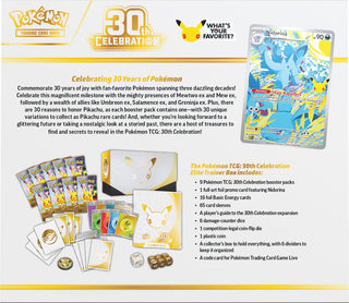 PREORDER:  Pokémon TCG: 30th Celebration Elite Trainer Box (16TH Sept 9am)