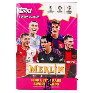 2023-24 Topps Chrome Merlin UEFA Club Competitions Soccer 7-Pack Blaster Box