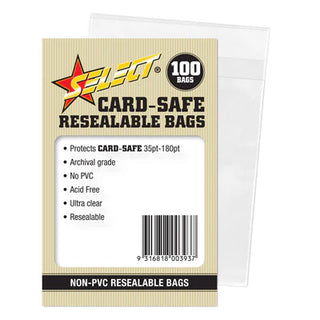 Seect Resealable Bags (100 Pack) for One Touch Card Safe
