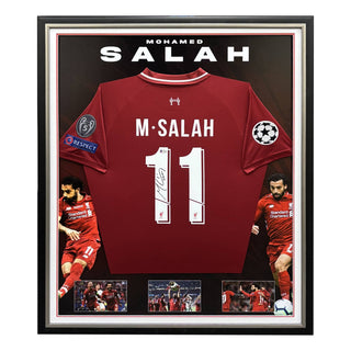 Mohamed Salah Signed Replica Liverpool Jersey Framed - BAS Authenticated