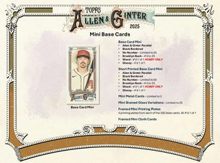 2025 Topps Allen & Ginter Baseball 8-Pack Blaster Box