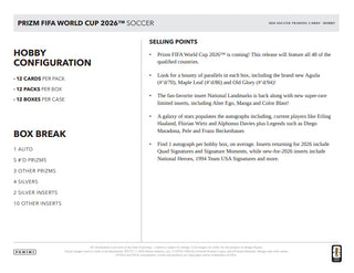 2026 Panini Prizm FIFA World Cup Soccer Hobby Box