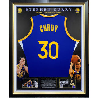 Stephen Curry Signed Golden State Warriors Pro Style Singlet Framed