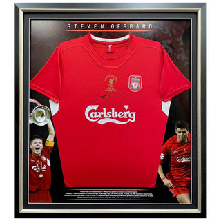 Steven Gerrard Hand Signed Liverpool FC Jersey Framed