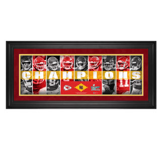 Kansas City Chiefs Fanatics Authentic Super Bowl LVII Champions Framed 10" x 30" Panoramic with a Piece of Game-Used Football - Limited Edition of 2023