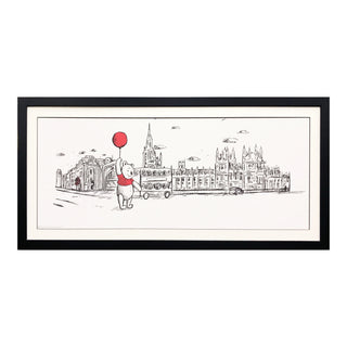 Winnie The Pooh in London Print Framed