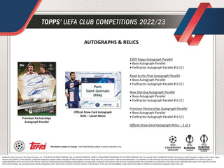 2022/23 Topps UEFA Club Competitions Soccer Hobby Box