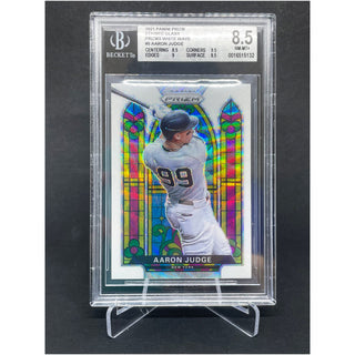 2021 Panini Prizm Stained Glass White Wave Aaron Judge BGS 8.5 NM-MT+