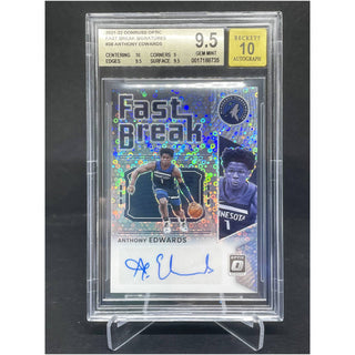 2021-22 Donruss Optic Fast Break Signatures Anthony Edwards BGS Gem Mint 9.5