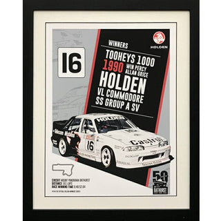 1990 Bathurst Winner Holden Vl Commodore Ss Group A Sv Print Framed