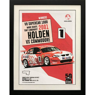 2001 Bathurst Winner Holden Vx Commodore Print Framed