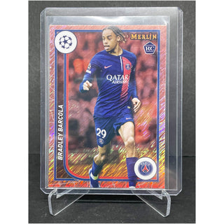 2024 Topps Merlin UEFA Bradley Barcola Rose Gold Shimmer RC 259/299