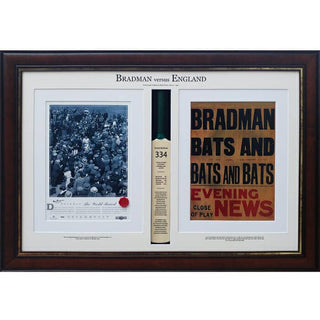 Sir Donald Bradman 334 Signed L/Ed Collage Framed